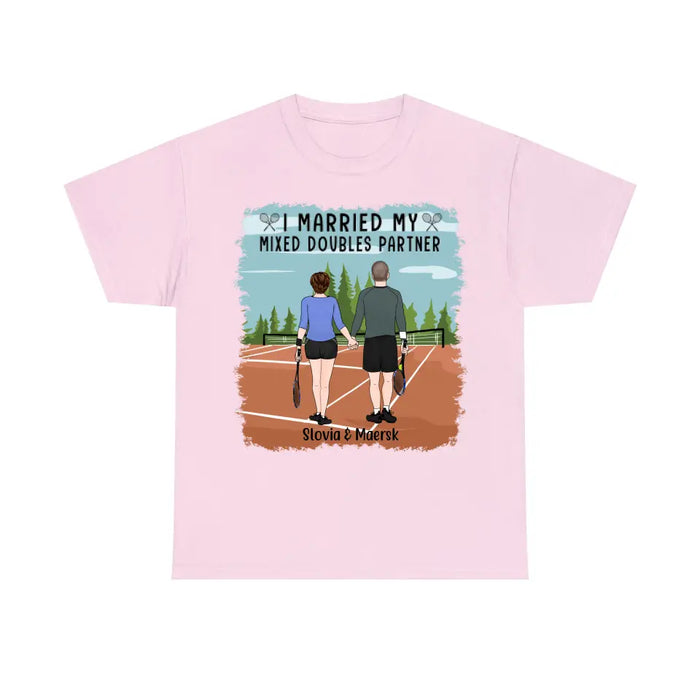 Personalized Shirt, I Married My Mixed Doubles Partner, Gifts For Tennis Couple