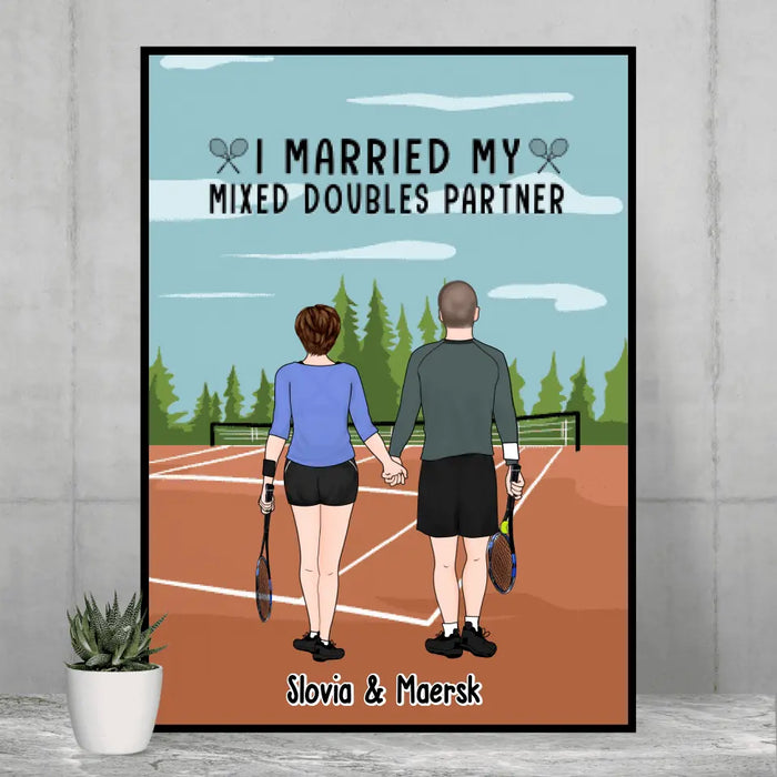 Personalized Poster, I Married My Mixed Doubles Partners, Gifts For Tennis Couple