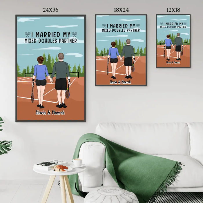 Personalized Poster, I Married My Mixed Doubles Partners, Gifts For Tennis Couple