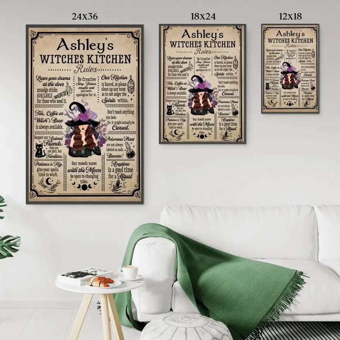 Witches Kitchen Rules - Personalized Gifts Custom Poster For Her, Halloween Gifts For Witches