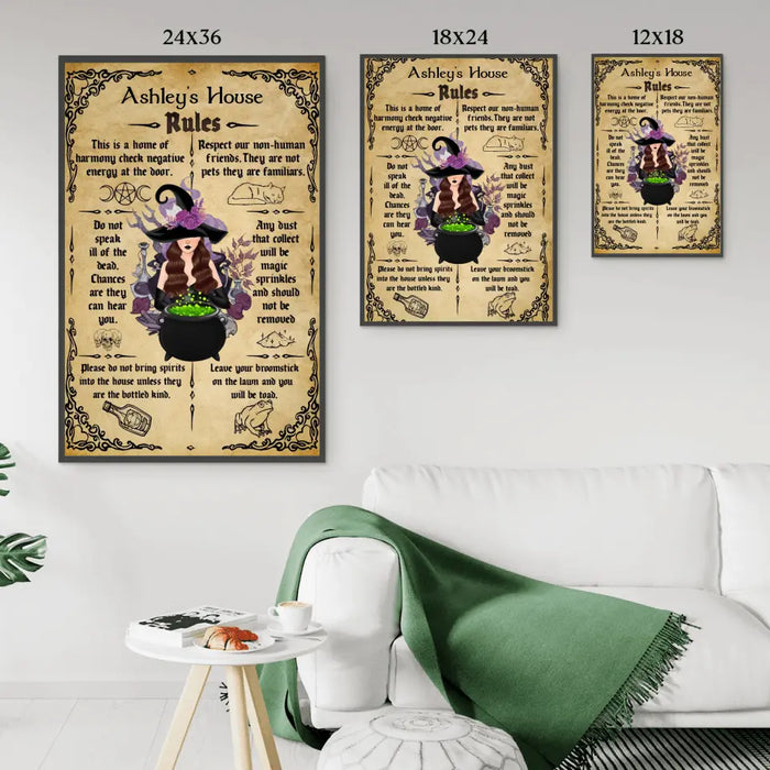 Witches Kitchen Rules - Personalized Gifts Custom Poster For Her, Funny Halloween Gifts For Witches