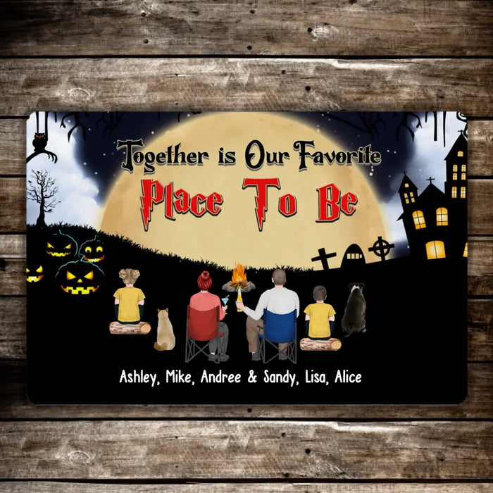 Together Is Our Favorite Place To Be - Halloween Personalized Gifts Custom Camping Doormat For Family, Camping Lovers