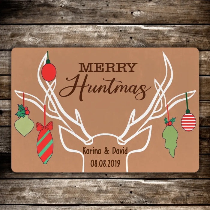 Tis The Season To Go Hunting - Christmas Personalized Gifts Custom Hunting Doormat For Family, Hunting Lovers