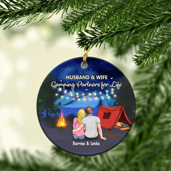 Husband Wife Camping Partners For Life - Personalized Gifts Custom Camping Ornament For Couples, Camping Lovers