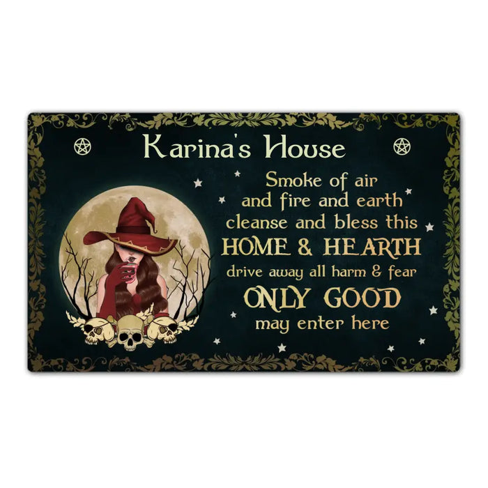 Smoke Of Air And Fire Earth, Cleanse And Bless This Home Hearth - Personalized Gifts Custom Doormat For Her, Gift For Witches