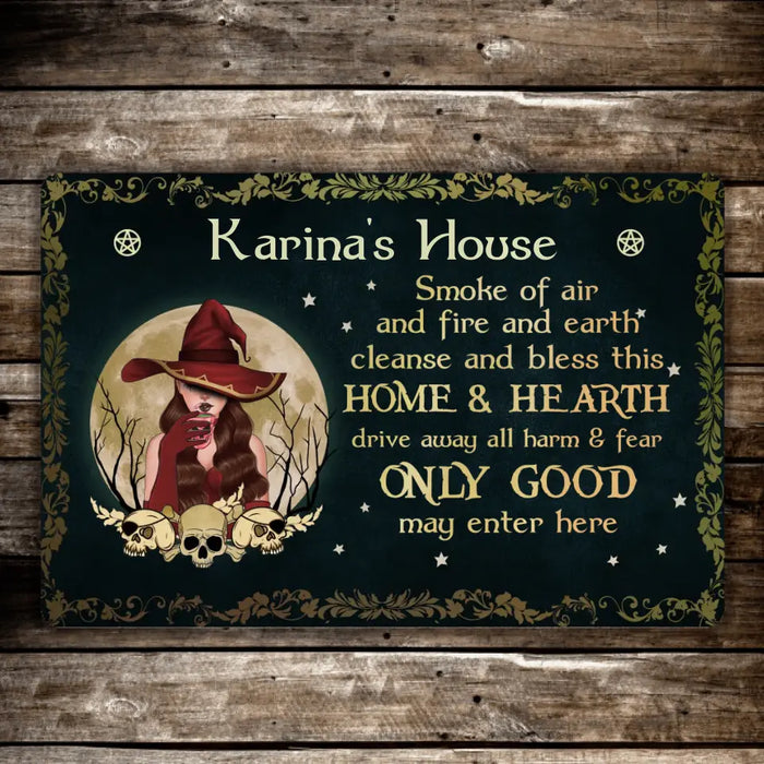 Smoke Of Air And Fire Earth, Cleanse And Bless This Home Hearth - Personalized Gifts Custom Doormat For Her, Gift For Witches