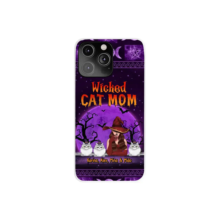 Wicked Cat Mom - Personalized Gifts for Halloween Phone Case for Cat Mom and Cat Lovers