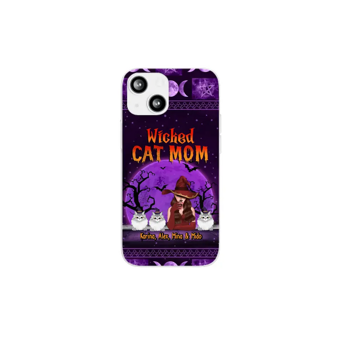 Wicked Cat Mom - Personalized Gifts for Halloween Phone Case for Cat Mom and Cat Lovers