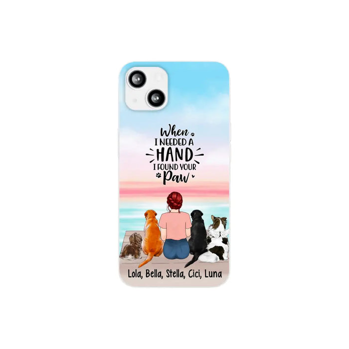 When I Needed A Hand I Found Your Paw - Personalized Phone Case For Her, Dog Lovers