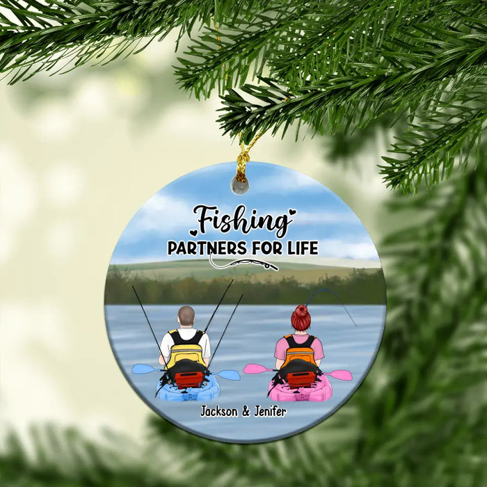 Fishing Partners For Life - Personalized Gifts Custom Ornament For Friends For Couples, Kayak Fishing Lovers