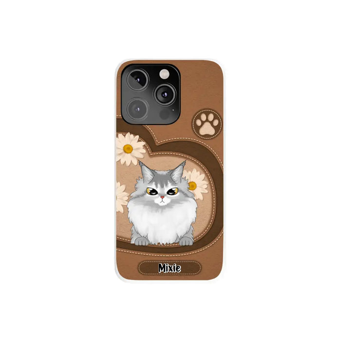 Cute Cat Daisy Flowers - Personalized Gifts Custom Phone Case For Cat Lovers