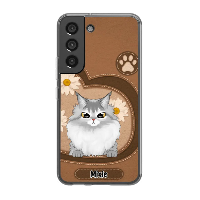 Cute Cat Daisy Flowers - Personalized Gifts Custom Phone Case For Cat Lovers