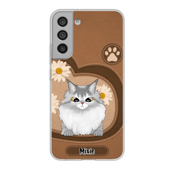 Cute Cat Daisy Flowers - Personalized Gifts Custom Phone Case For Cat Lovers