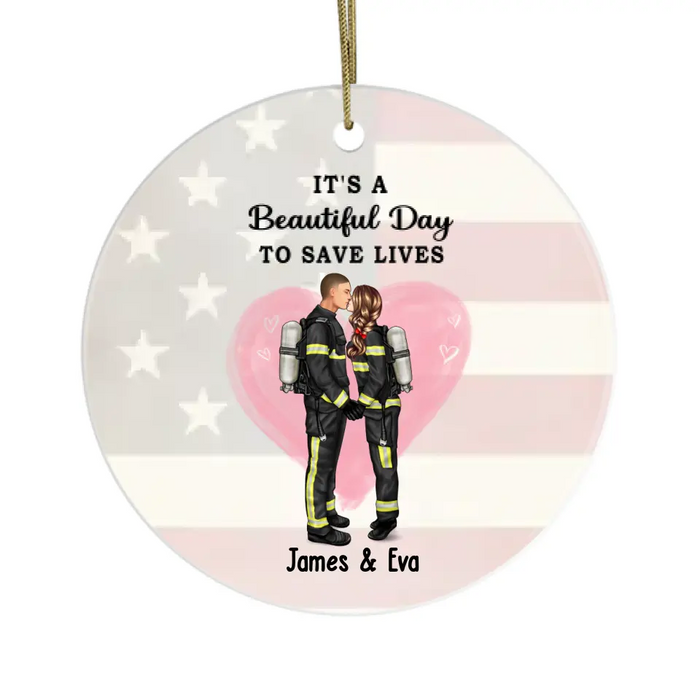 You and Me Where It Began - Personalized Ornament, Custom Couple Portrait, Firefighter, EMS, Nurse, Police Officer, Military