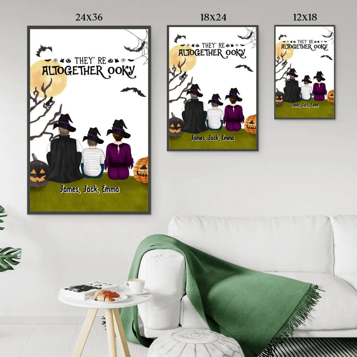 Personalized Posters, They're Altogether Ooky, Witch And Wizard, Gifts For Halloween Family