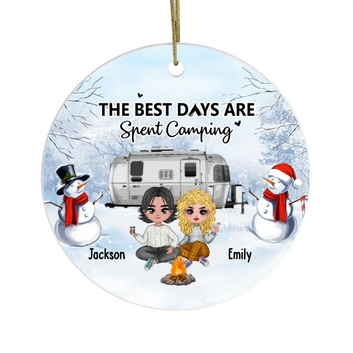 The Best Days Are Spent Camping - Personalized Christmas Gifts Custom Camping Ornament For Couples, Camping Lovers