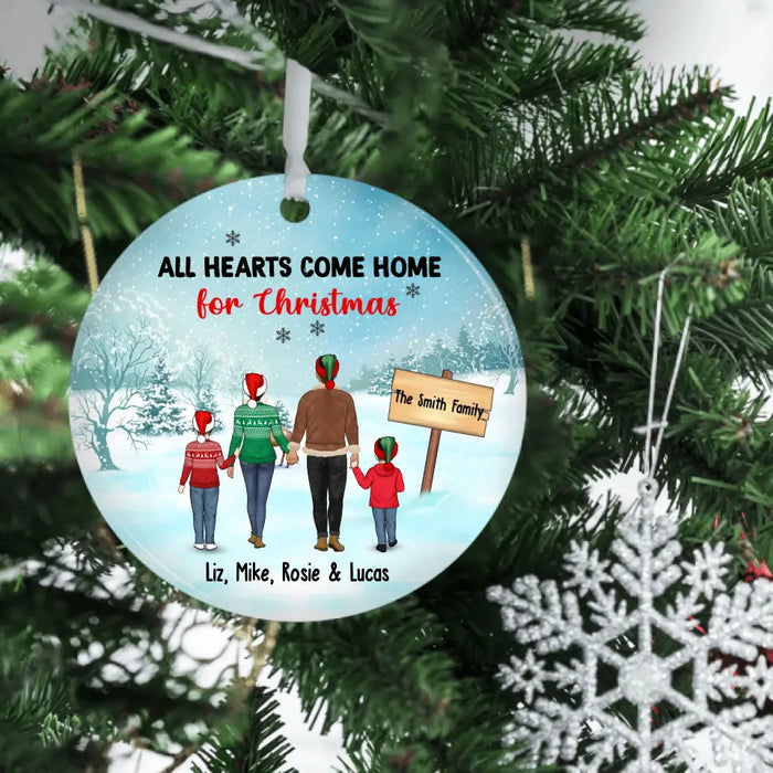 All Hearts Come Home For Christmas - Personalized Gifts Christmas Custom Ornament For Family