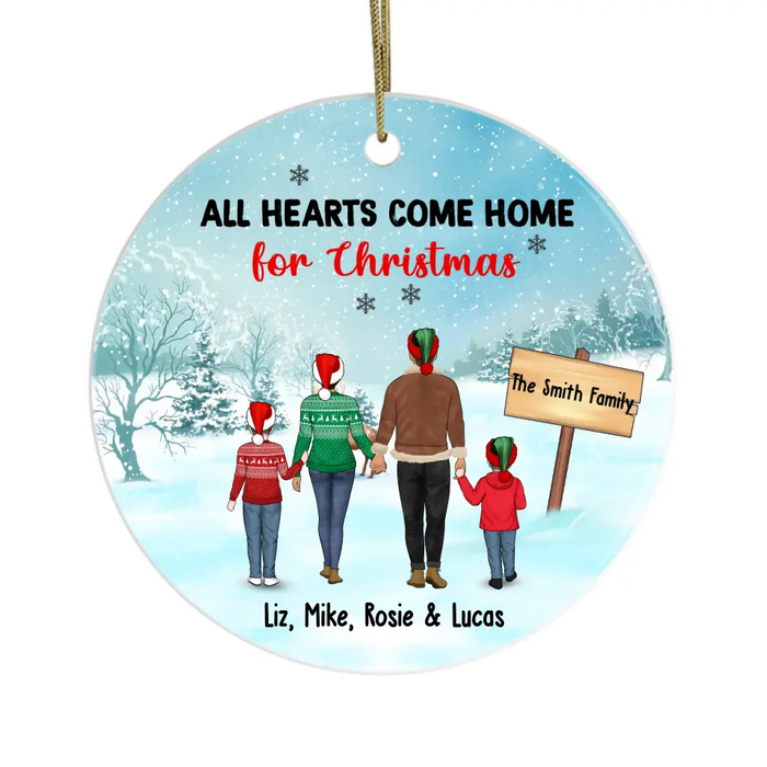 All Hearts Come Home For Christmas - Personalized Gifts Christmas Custom Ornament For Family