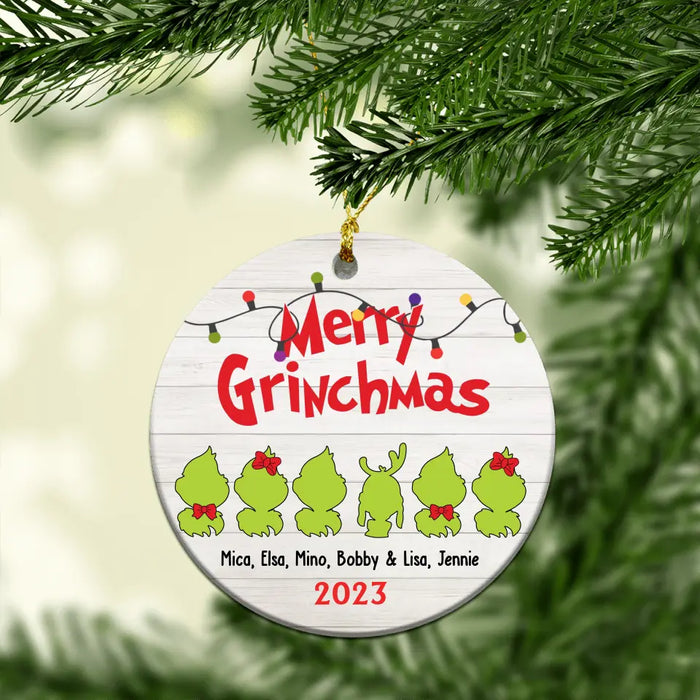 Merry Grinchmas - Personalized Christmas Gifts Custom Ornament For Family