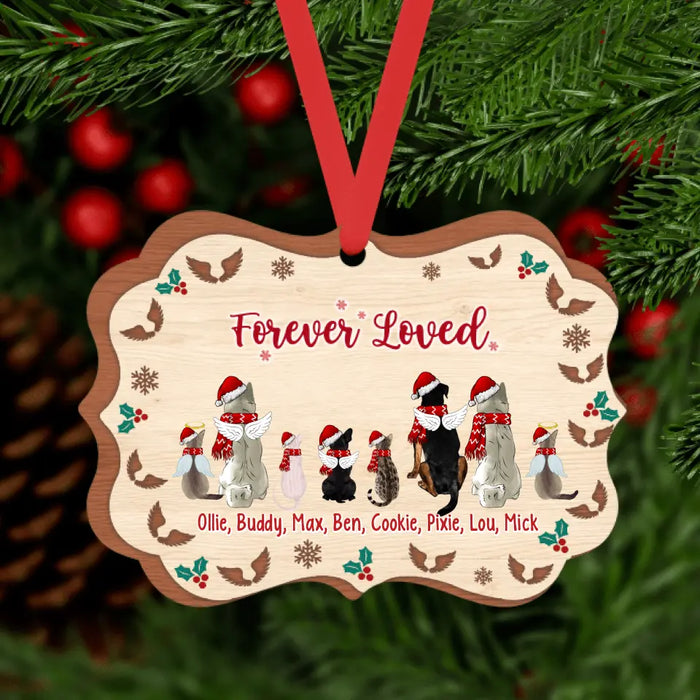 Personalized Custom Ornament for Dog/Cat Lovers - Forever Loved, Up to 8 Pets, Memorial Gifts