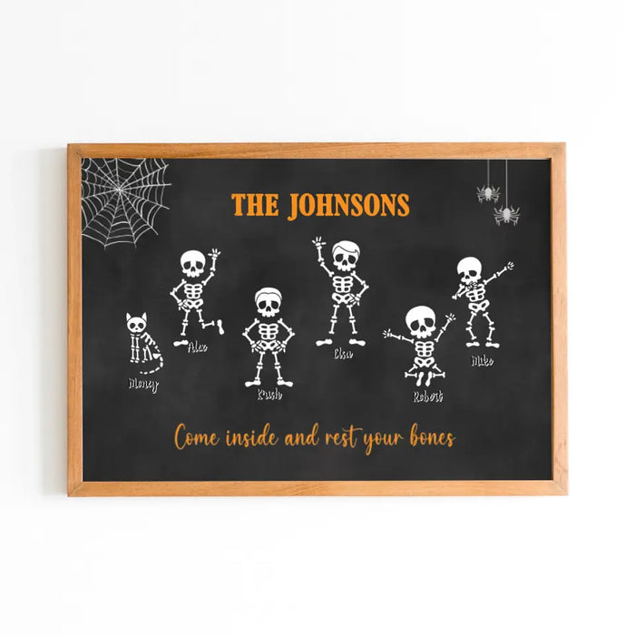 Skeleton Skull Come in and Rest Your Bones - Personalized Gifts Custom Poster for Family, Halloween Wall Art