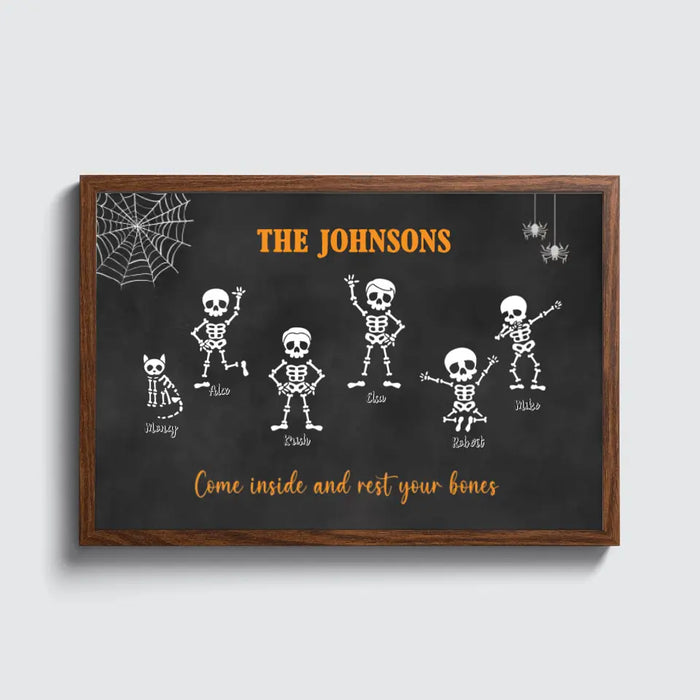 Skeleton Skull Come in and Rest Your Bones - Personalized Gifts Custom Poster for Family, Halloween Wall Art