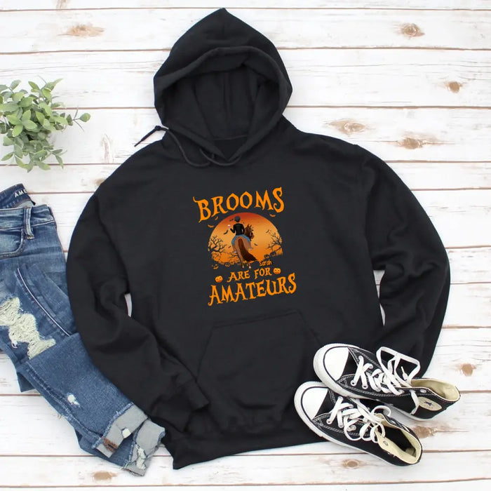 Personalized Shirt, Brooms Are For Amateurs, Horse Riding Shirt, Halloween Gift For Horse Lovers