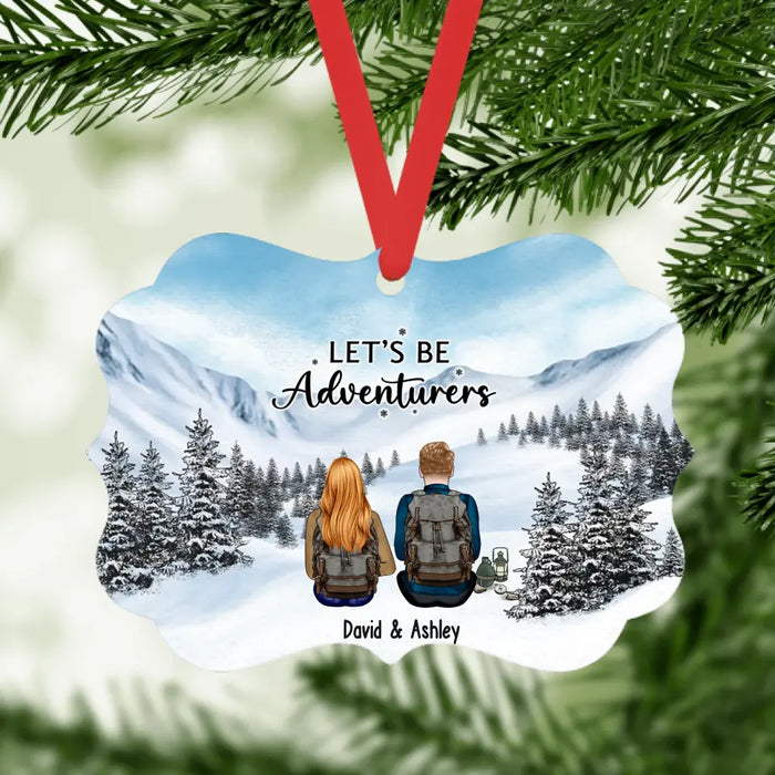 Let's Be Adventurers - Personalized Gifts Custom Hiking Ornament For Couples, Hiking Lovers