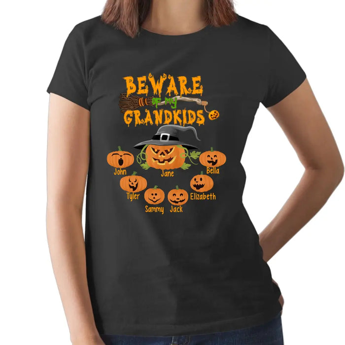 Beware of My Grandkids - Personalized Gifts Custom Family Shirt for Mom for Grandma, Family Gifts