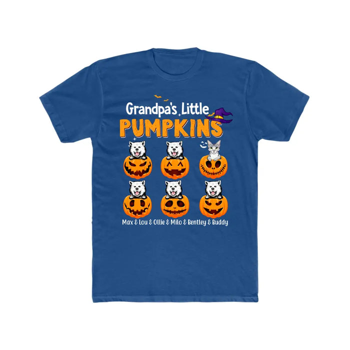 Grandpa's Little Pumpkins - Halloween Personalized Gifts Custom Shirt for Dog and Cat Lovers