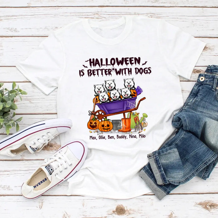 Personalized Shirt, Up To 6 Dogs, Halloween Is Better With Dogs, Gift for Dog Lovers