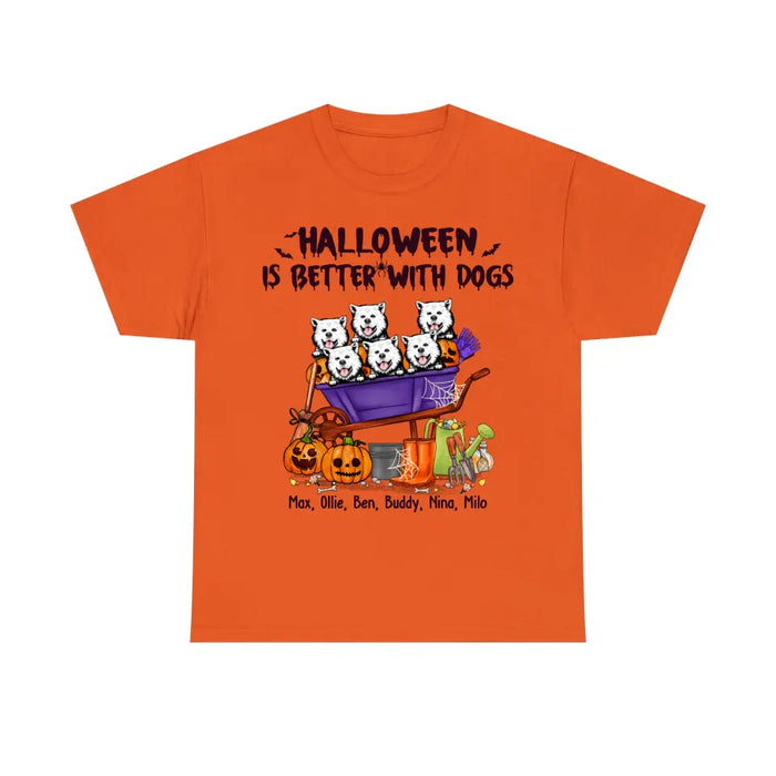 Personalized Shirt, Up To 6 Dogs, Halloween Is Better With Dogs, Gift for Dog Lovers