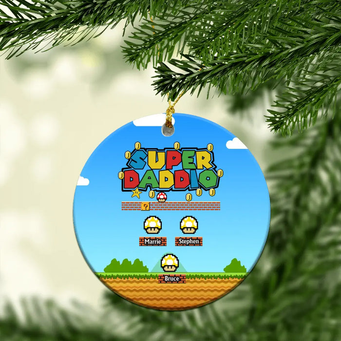 Super Daddio Funny Dad - Personalized Gifts Custom Ornament for Dad, for Family