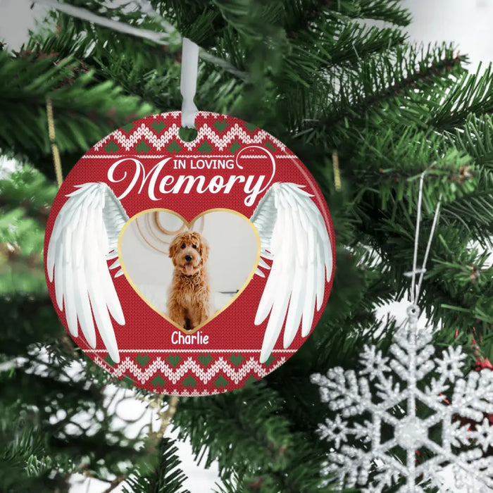 In Loving Memory Angel Wings - Personalized Photo Upload Gifts Custom Ornament, Memorial Sympathy Gifts