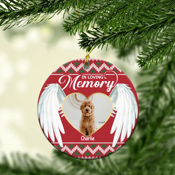 In Loving Memory Angel Wings - Personalized Photo Upload Gifts Custom Ornament, Memorial Sympathy Gifts