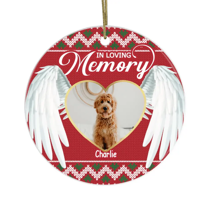 In Loving Memory Angel Wings - Personalized Photo Upload Gifts Custom Ornament, Memorial Sympathy Gifts