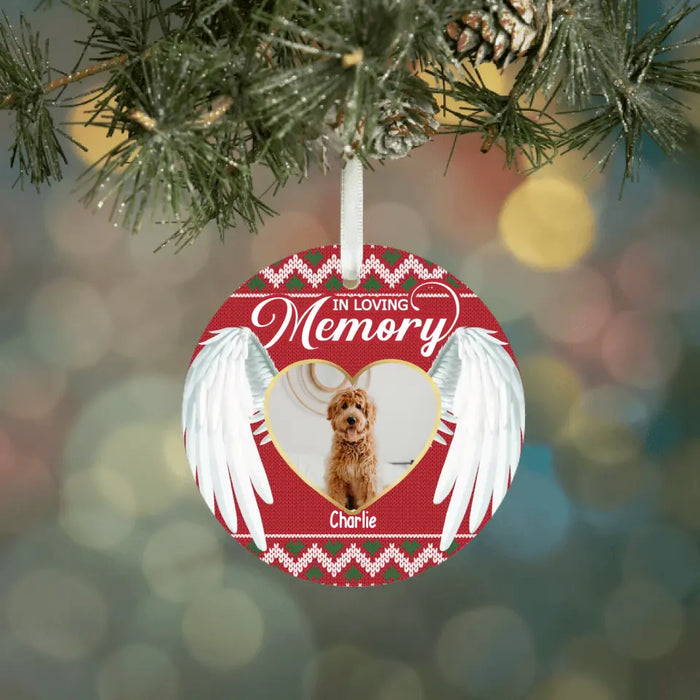 In Loving Memory Angel Wings - Personalized Photo Upload Gifts Custom Ornament, Memorial Sympathy Gifts