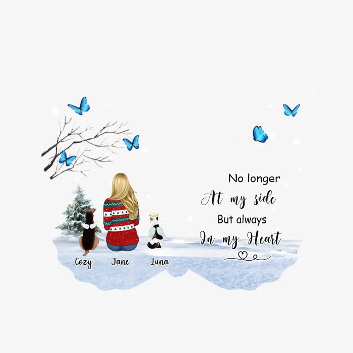 No Longer at My Side but Always in My Heart - Personalized Christmas Gifts Custom Memorial Ornament for Loss of Pet, Dog Cat Loss Sympathy Gifts