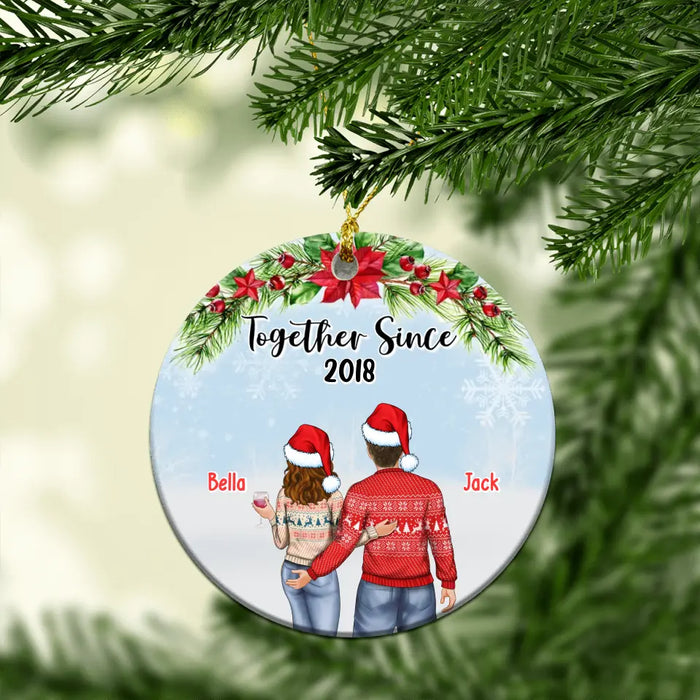 Couple Together Since Anniversary - Personalized Christmas Gifts Custom Ornament For Couples