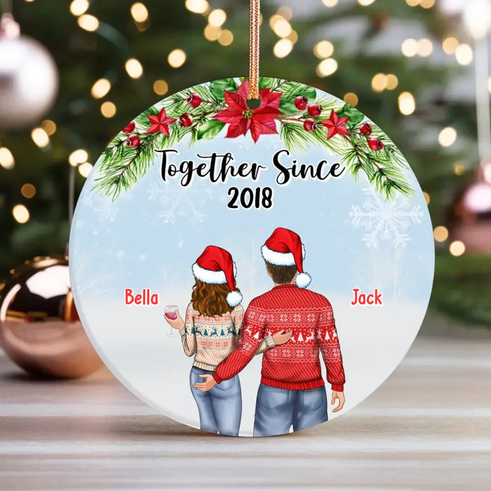 Couple Together Since Anniversary - Personalized Christmas Gifts Custom Ornament For Couples