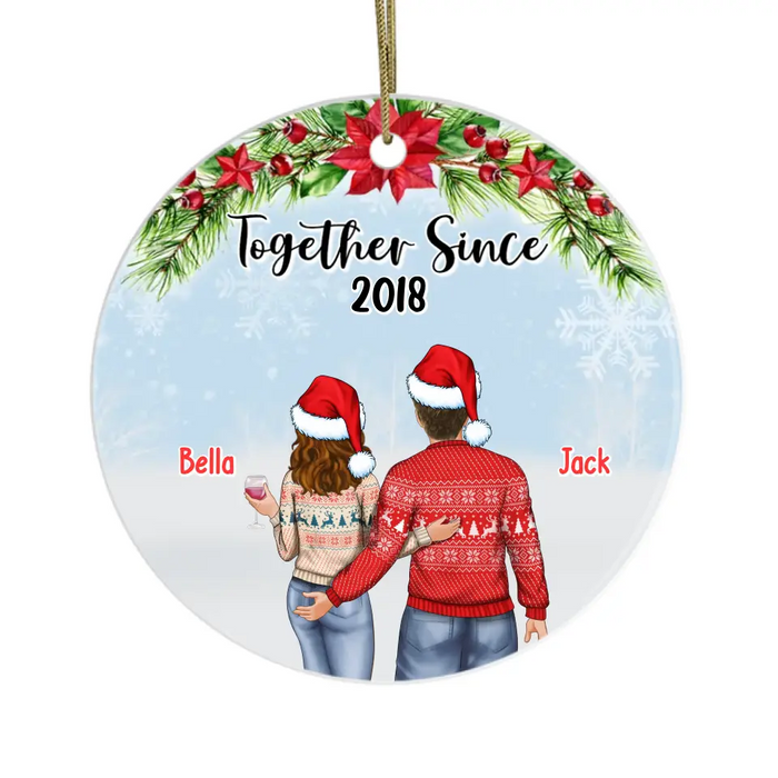 Couple Together Since Anniversary - Personalized Christmas Gifts Custom Ornament For Couples