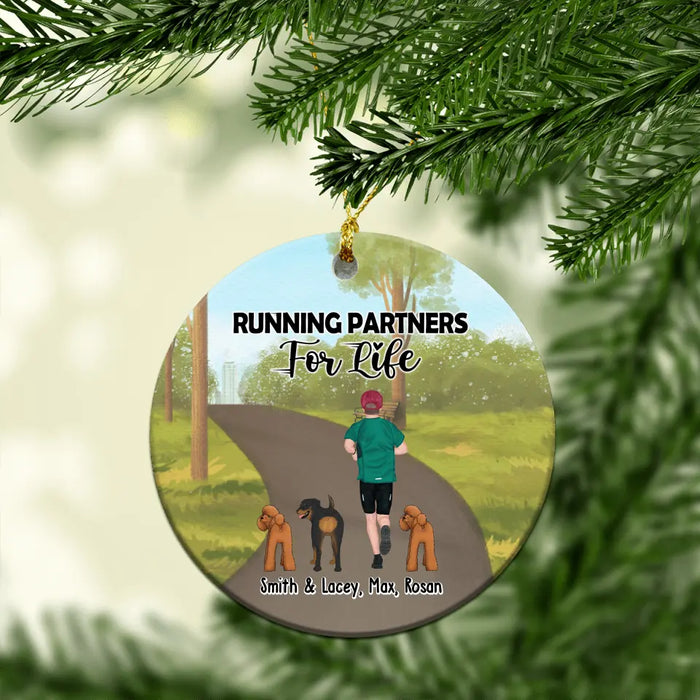 Running Partners For Life - Personalized Gifts Custom Running Ornament For Dog Dad For Dog Mom