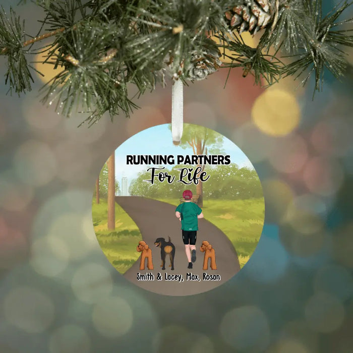 Running Partners For Life - Personalized Gifts Custom Running Ornament For Dog Dad For Dog Mom