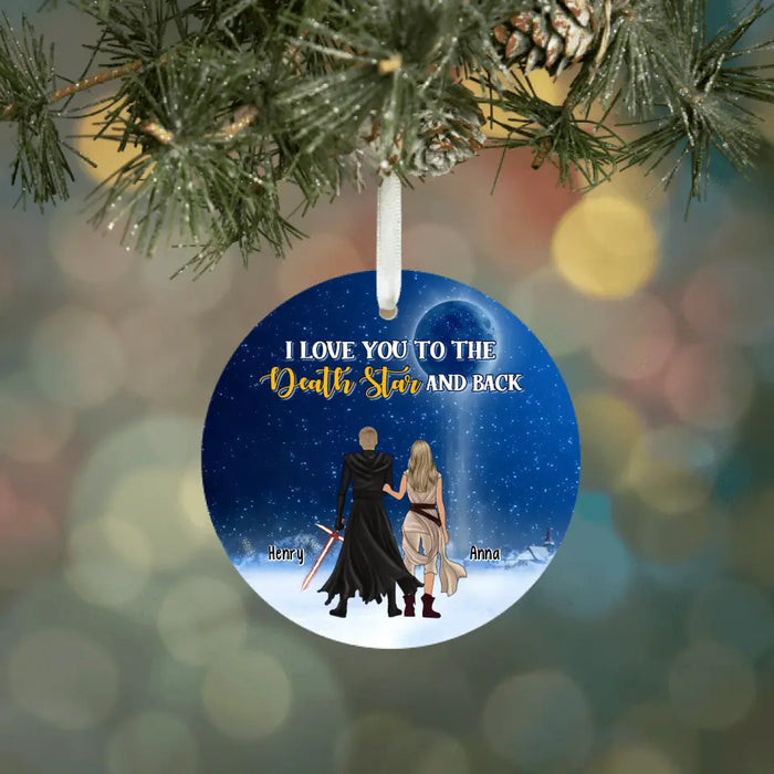 I Love You To The Death Star And Back - Personalized Christmas Gifts Custom Ornament For Couples, Gift For Him, Her