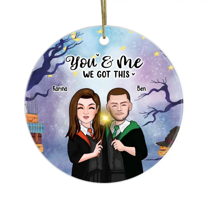 You Will Forever Be My Always - Personalized Christmas Gifts Custom Ornament For Couples, Wizard Couple Portrait Ornament