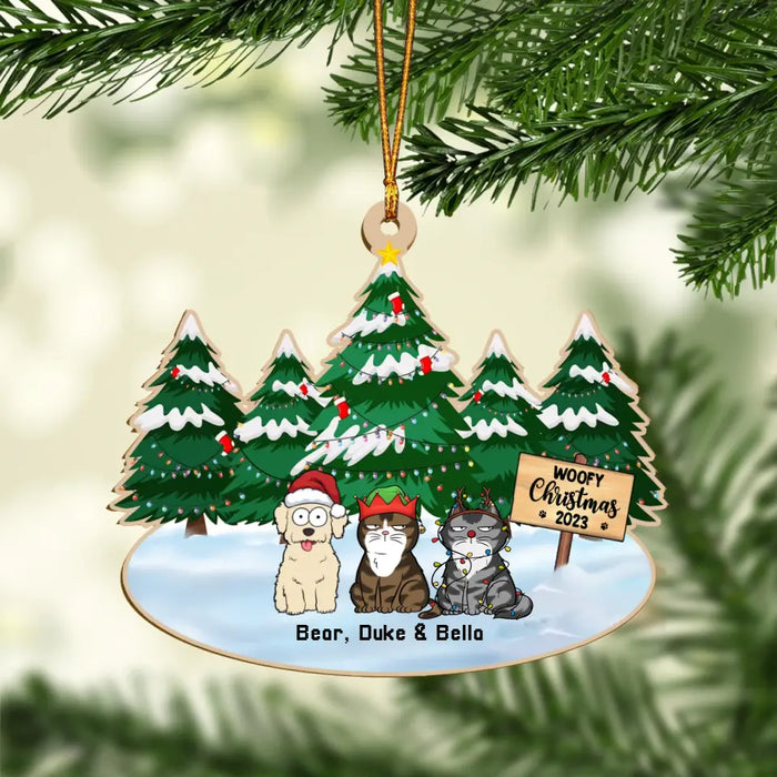 Woofy Christmas - Personalized Christmas Gifts Custom Wooden Ornament for Dog Lovers, Cat Lovers