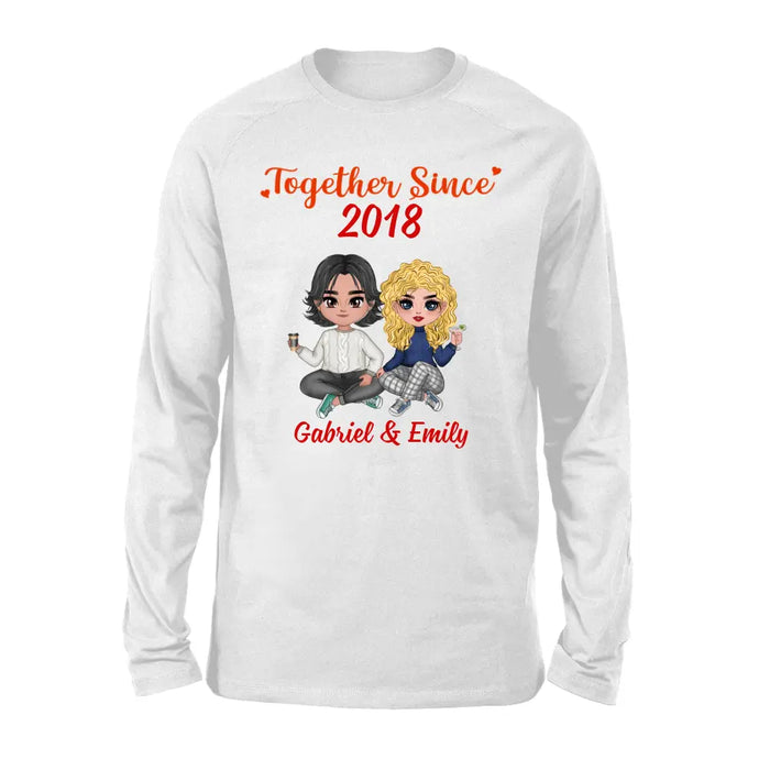 Chibi Couple Together Since - Personalized Shirt For Couples, For Him, For Her, Anniversary