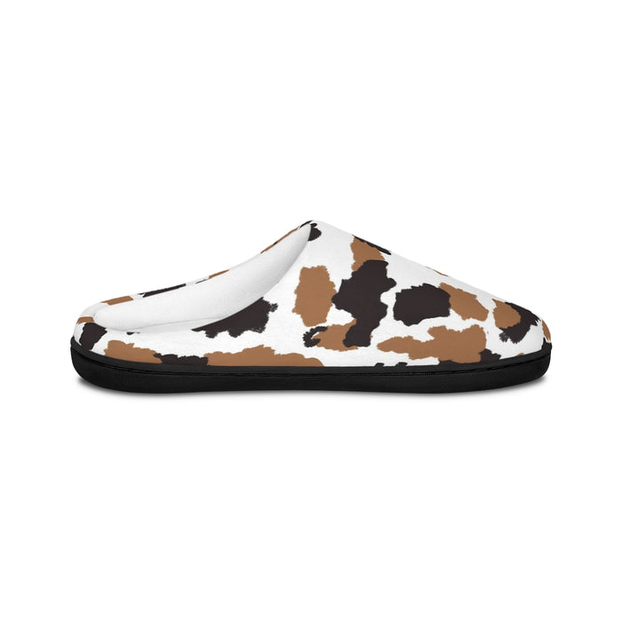 Brown Cow Print Slippers for Women