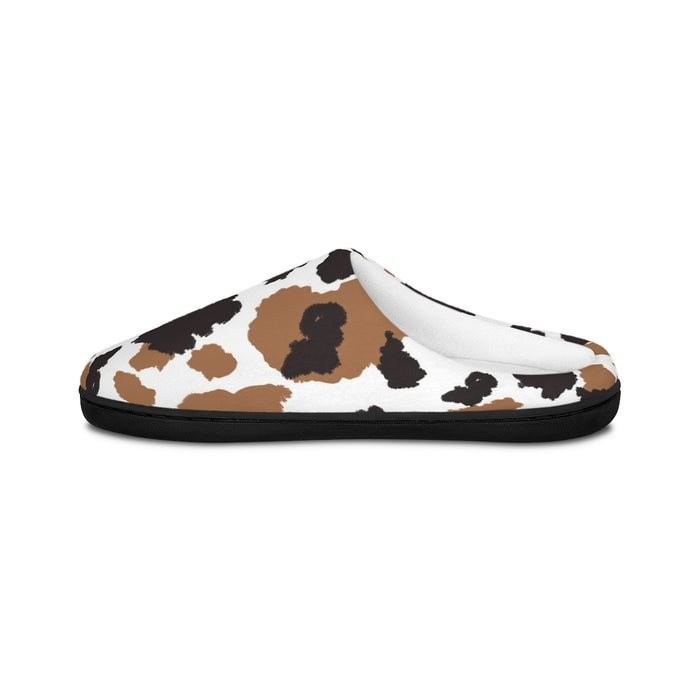 Brown Cow Print Slippers for Women