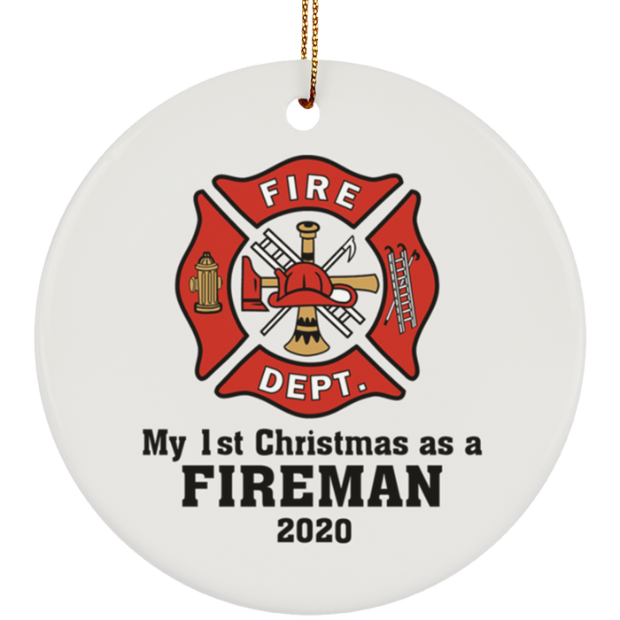 My first Christmas as a Fireman Ornament